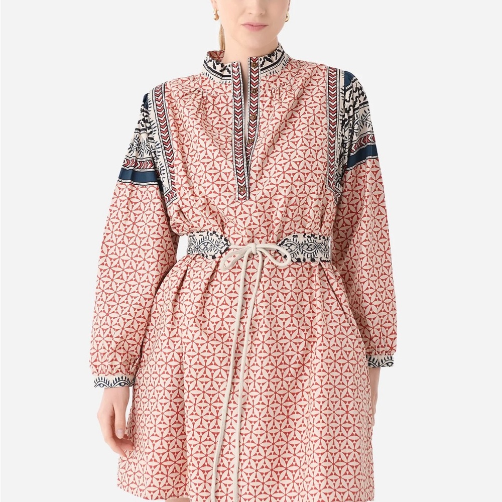 XiRENA Red and Blue Long Sleeve Dress